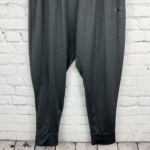 Puma Women's Joggers Charcoal Gray Black Logo Waistband Pockets Stretch Size‎ XL - Picture 4 of 13